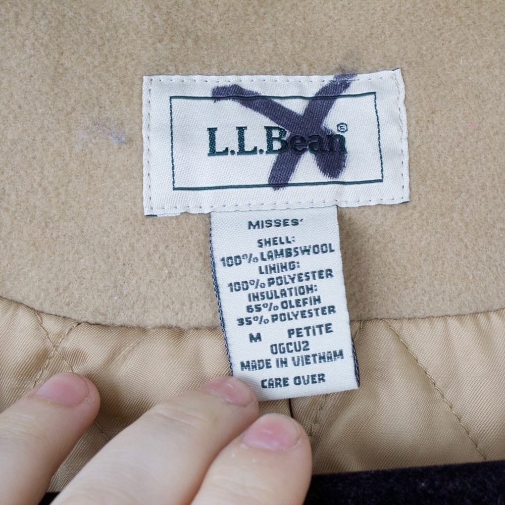 LL Bean Camel Lambswool Woman’s Coat Size M Petite - Picture 8 of 8